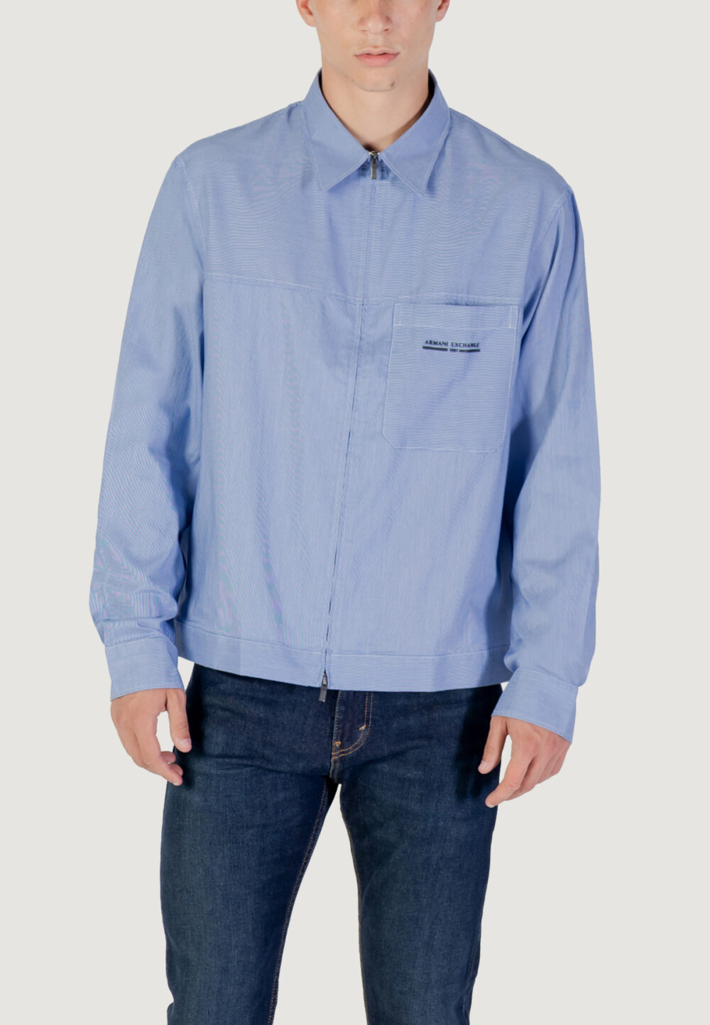 Camicia manica lunga Armani Exchange  Blu - Bianco - Foto 1