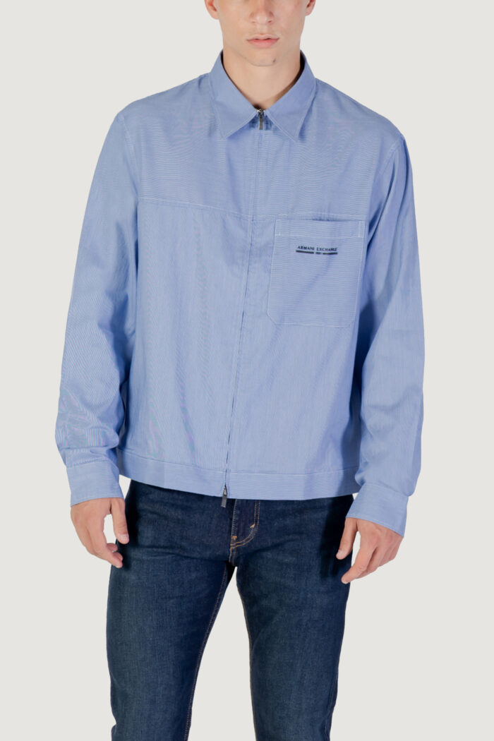 Camicia manica lunga Armani Exchange  Blu – Bianco – XM000956 AF10256