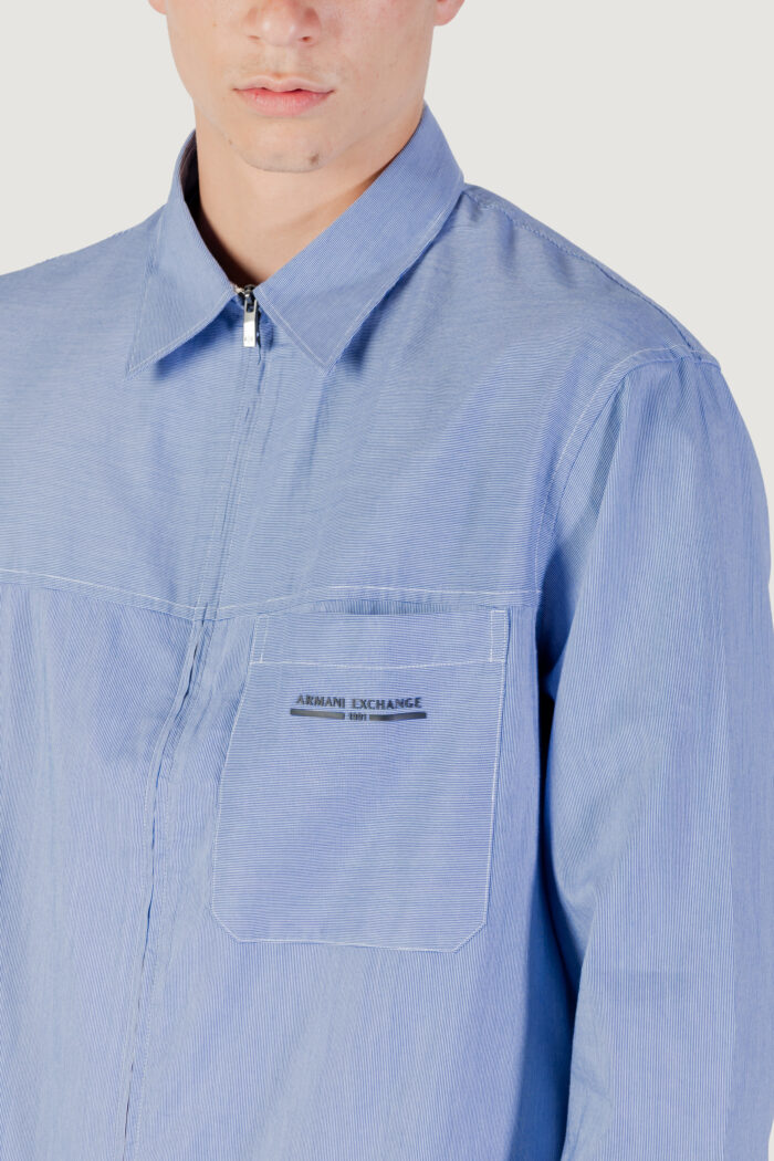 Camicia manica lunga Armani Exchange  Blu – Bianco – XM000956 AF10256