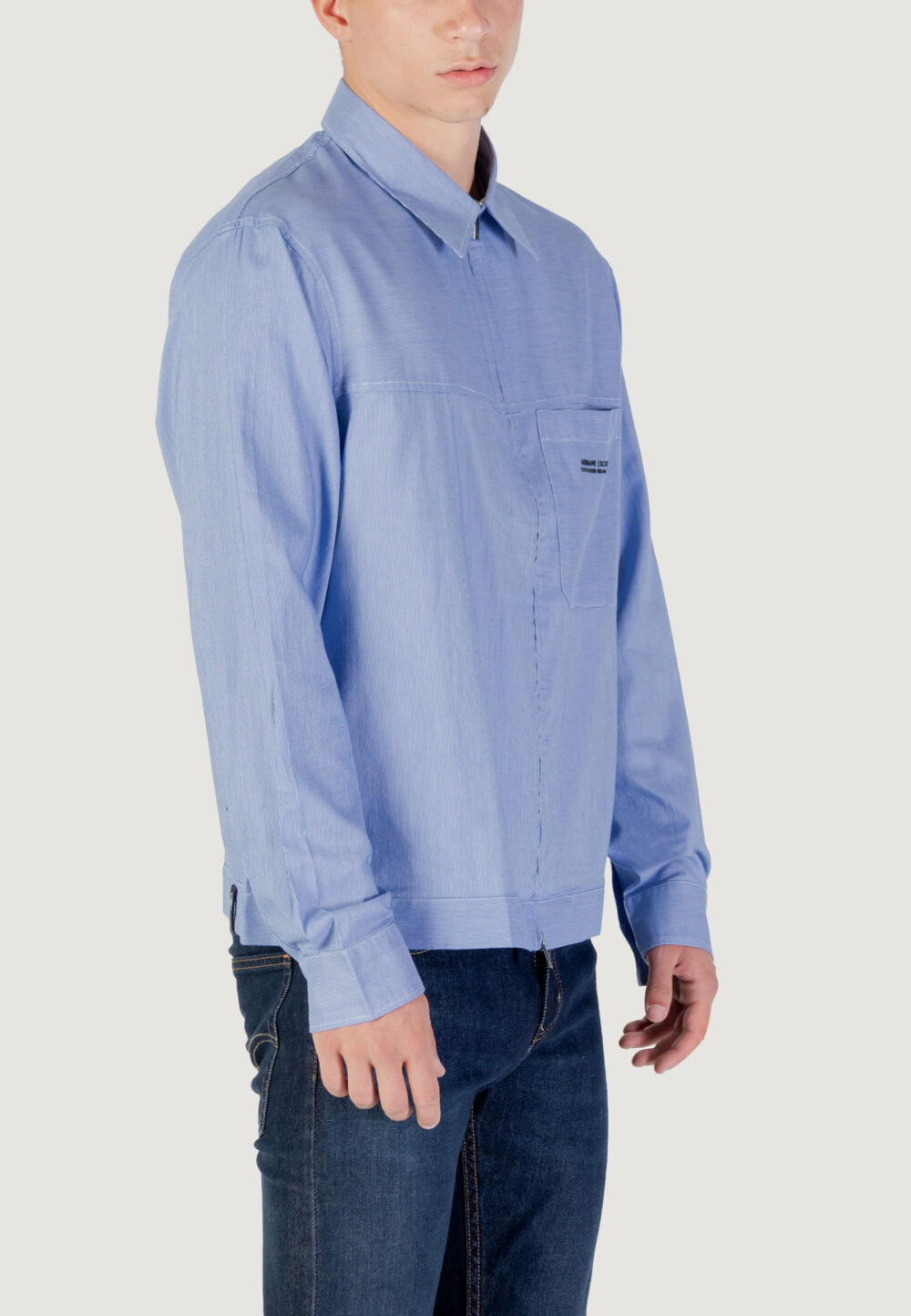 Camicia manica lunga Armani Exchange  Blu - Bianco - Foto 3