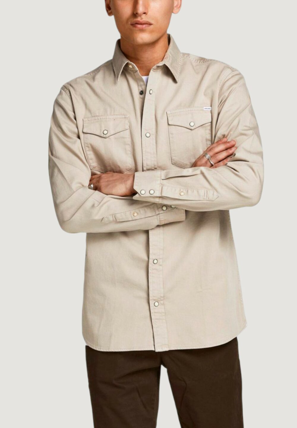 Camicia manica lunga Jack Jones JJESHERIDAN L/S NOOS Beige - Foto 2