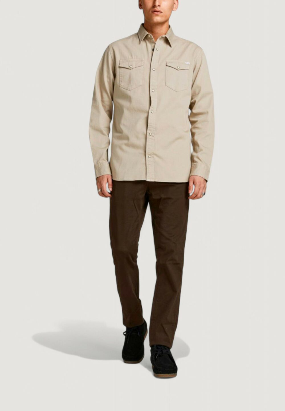 Camicia manica lunga Jack Jones JJESHERIDAN L/S NOOS Beige - Foto 3