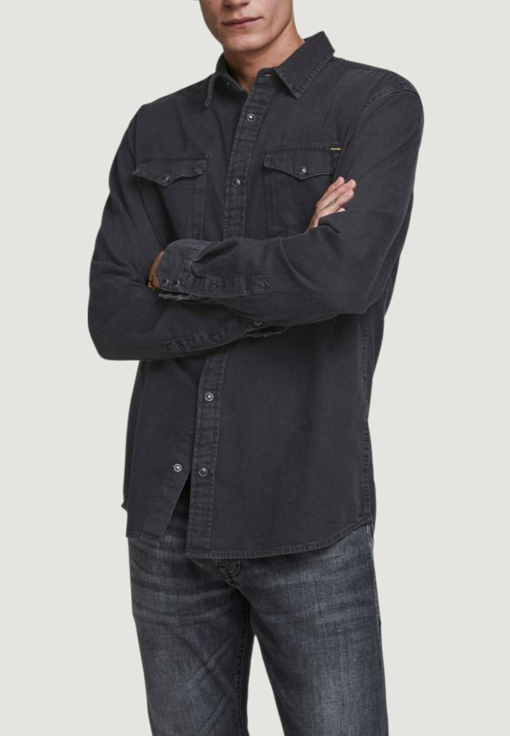 Camicia manica lunga Jack Jones JJESHERIDAN L/S NOOS Nero - Foto 2