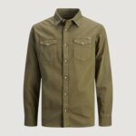 Camicia manica lunga Jack Jones JJESHERIDAN L/S NOOS Verde Scuro - Foto 1