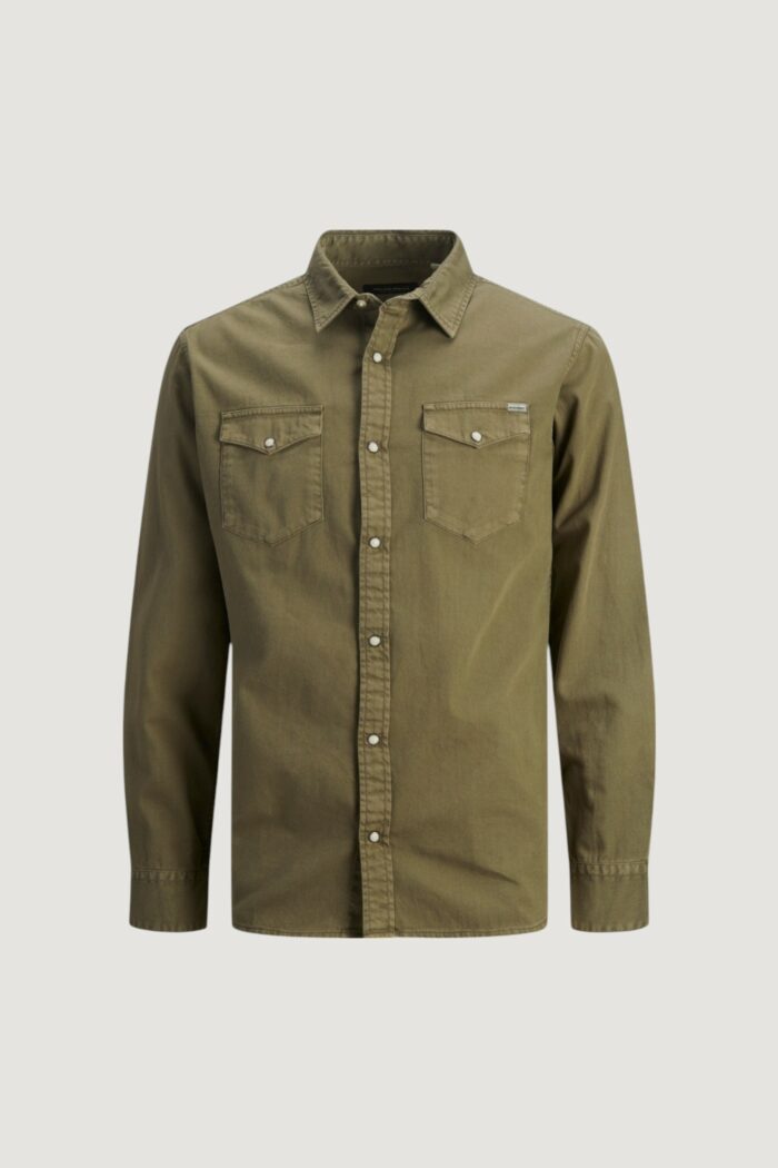 Camicia manica lunga Jack Jones JJESHERIDAN L/S NOOS Verde Scuro