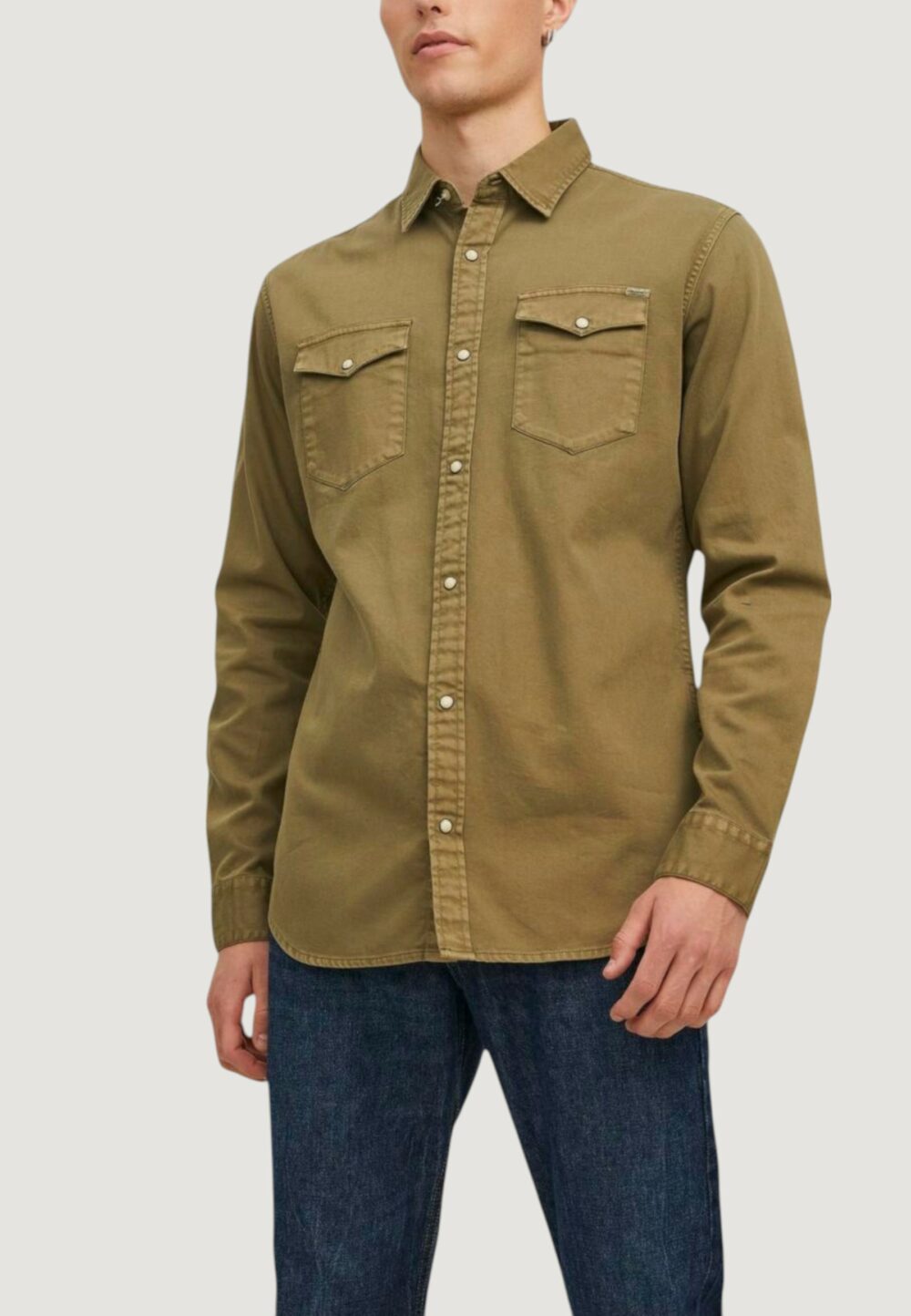 Camicia manica lunga Jack Jones JJESHERIDAN L/S NOOS Verde Scuro - Foto 2