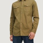 Camicia manica lunga Jack Jones JJESHERIDAN L/S NOOS Verde Scuro - Foto 2