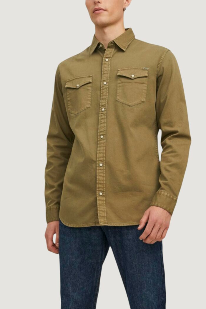 Camicia manica lunga Jack Jones JJESHERIDAN L/S NOOS Verde Scuro