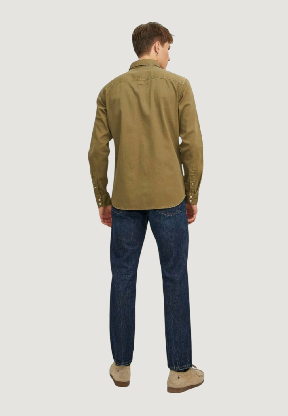 Camicia manica lunga Jack Jones JJESHERIDAN L/S NOOS Verde Scuro - Foto 4