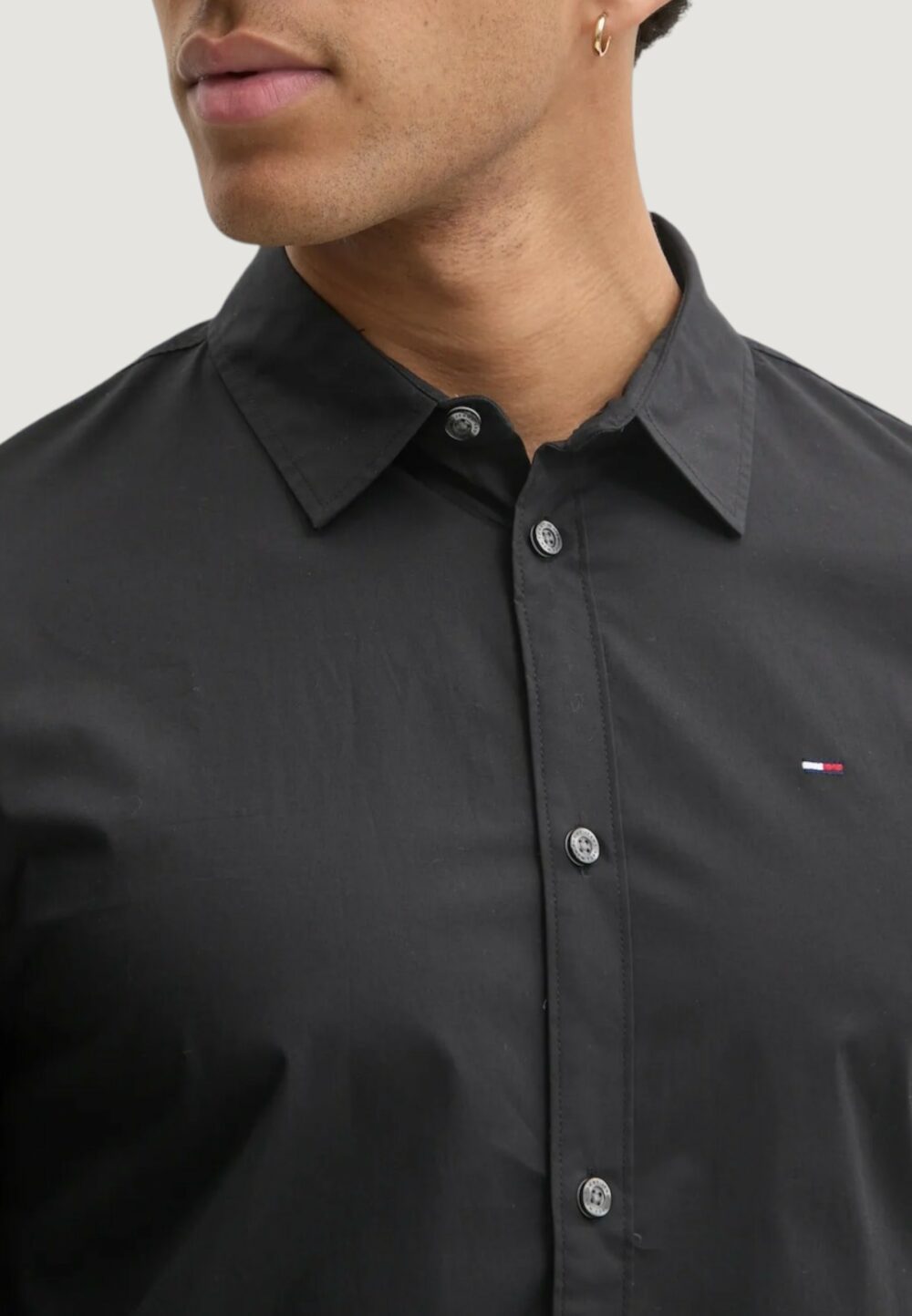 Camicia manica lunga Tommy Hilfiger Jeans ORIGINAL STRETCH Nero - Foto 4