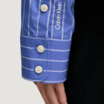 Camicia manica lunga Calvin Klein Jeans YD STRIPE BOXY CROPP Azzurro - Foto 5