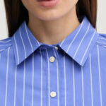 Camicia manica lunga Calvin Klein Jeans YD STRIPE BOXY CROPP Azzurro - Foto 3