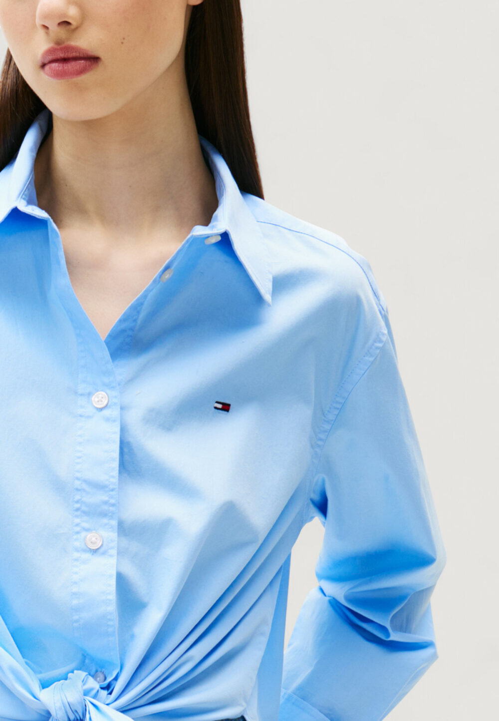Camicia manica lunga Tommy Hilfiger Jeans TJW LS TIE FRONT SHI Blu Chiaro - Foto 2