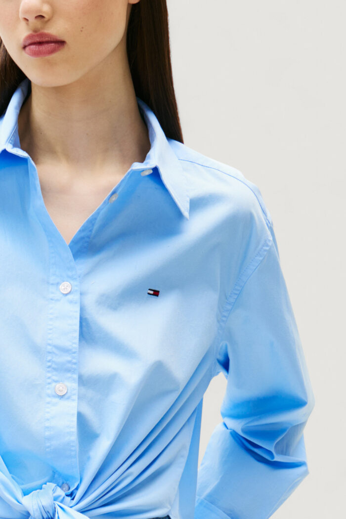 Camicia manica lunga Tommy Hilfiger TJW LS TIE FRONT SHI Blu Chiaro – DW0DW20990