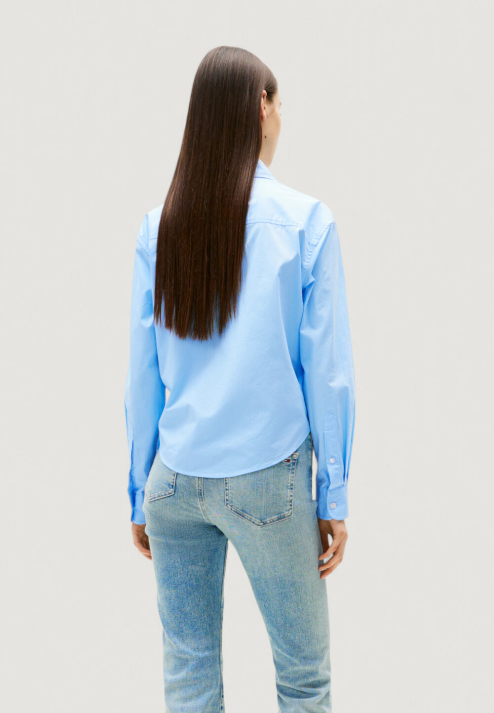 Camicia manica lunga Tommy Hilfiger Jeans TJW LS TIE FRONT SHI Blu Chiaro - Foto 4