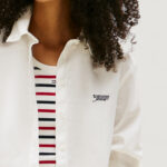 Camicia manica lunga Tommy Hilfiger Jeans TJW REG CROP STRIPE Panna - Foto 2