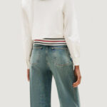 Camicia manica lunga Tommy Hilfiger Jeans TJW REG CROP STRIPE Panna - Foto 4