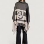 Mantella Liu-Jo PONCHO OVAL MONOGRAM Nero - Foto 5