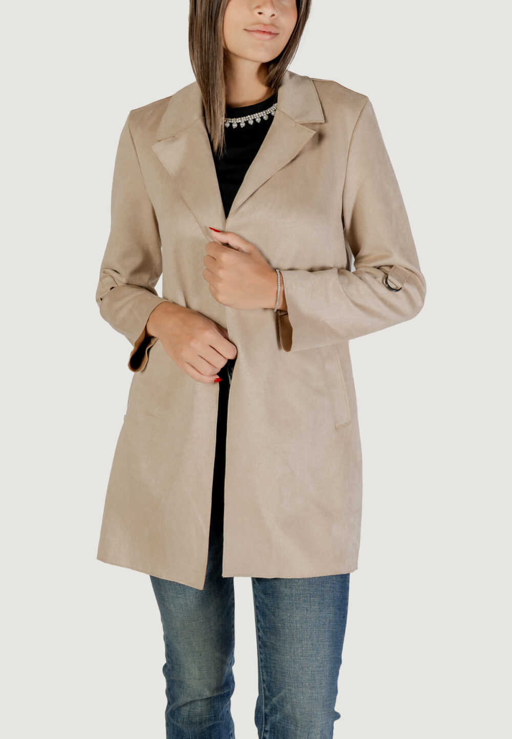 Cappotto Only ONLJOLINE FAUX SUEDE COAT LIFE CC OTW Beige chiaro - Foto 1