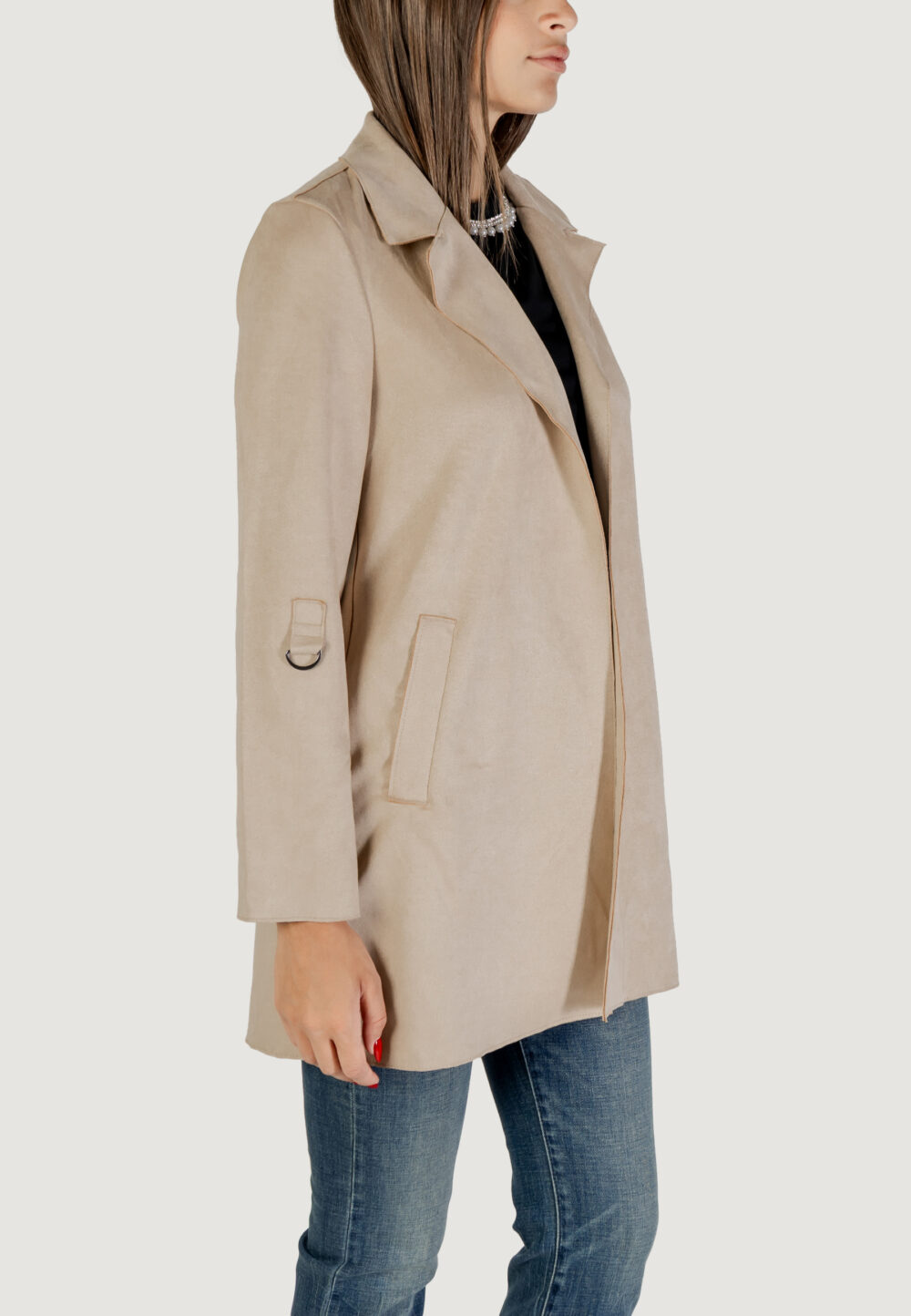 Cappotto Only ONLJOLINE FAUX SUEDE COAT LIFE CC OTW Beige chiaro - Foto 3