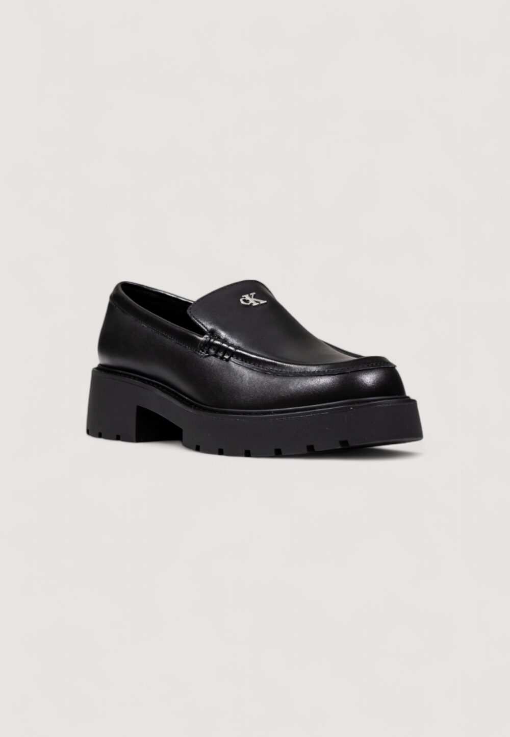 Scarpe con tacco Calvin Klein Jeans COMBAT LOAFER HW LTH Nero - Foto 2