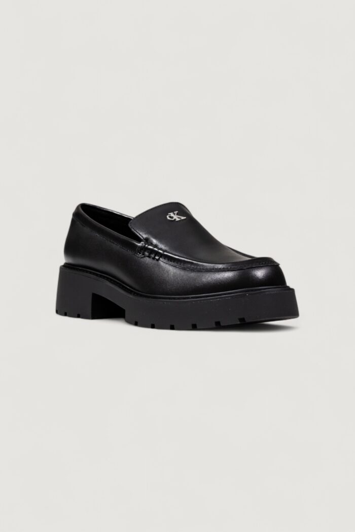 Scarpe con tacco Calvin Klein COMBAT LOAFER HW LTH Nero – YW0YW01862