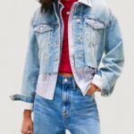 Giacchetto Tommy Hilfiger Jeans CROPPD TRCKR JKT RWB Blue Denim Chiaro - Foto 1