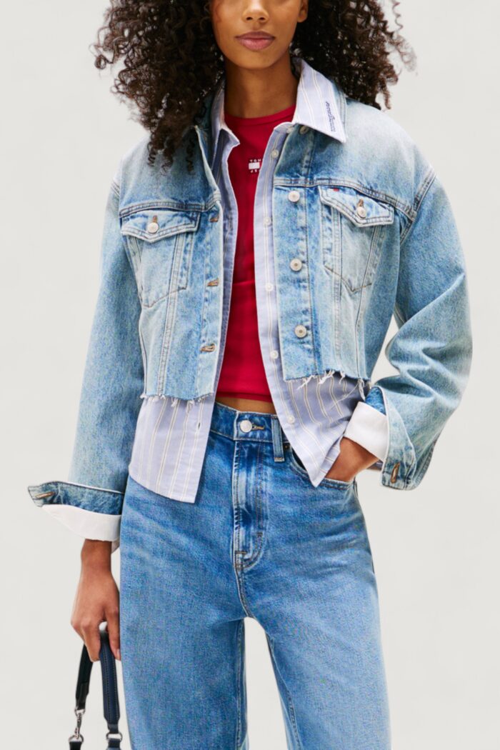 Giacchetto Tommy Hilfiger CROPPD TRCKR JKT RWB Blue Denim Chiaro – DW0DW21063