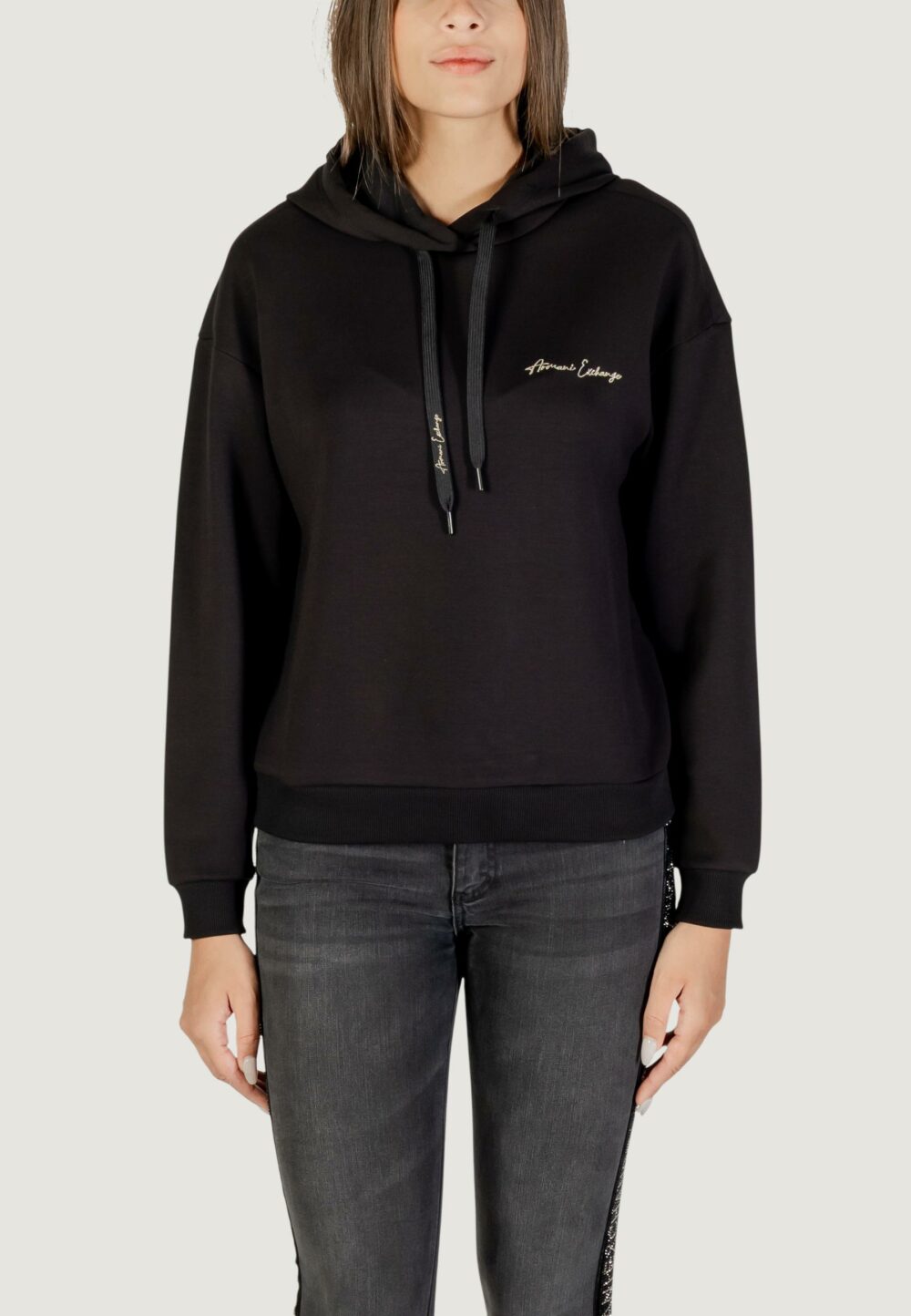 Felpa con cappuccio Armani Exchange  Nero - Oro - Foto 3