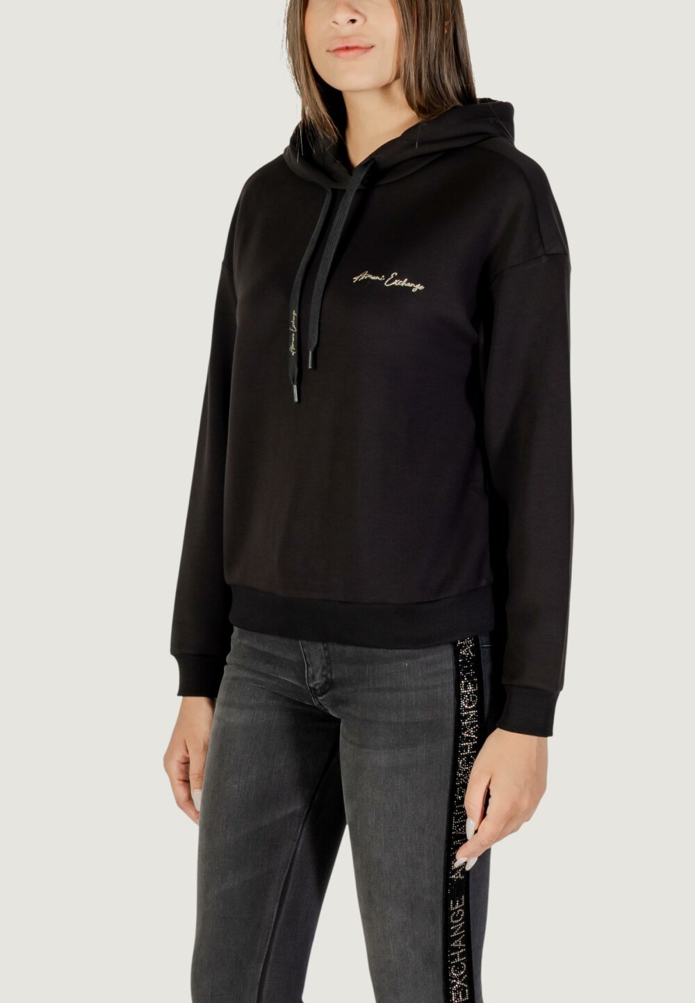Felpa con cappuccio Armani Exchange  Nero - Oro - Foto 2