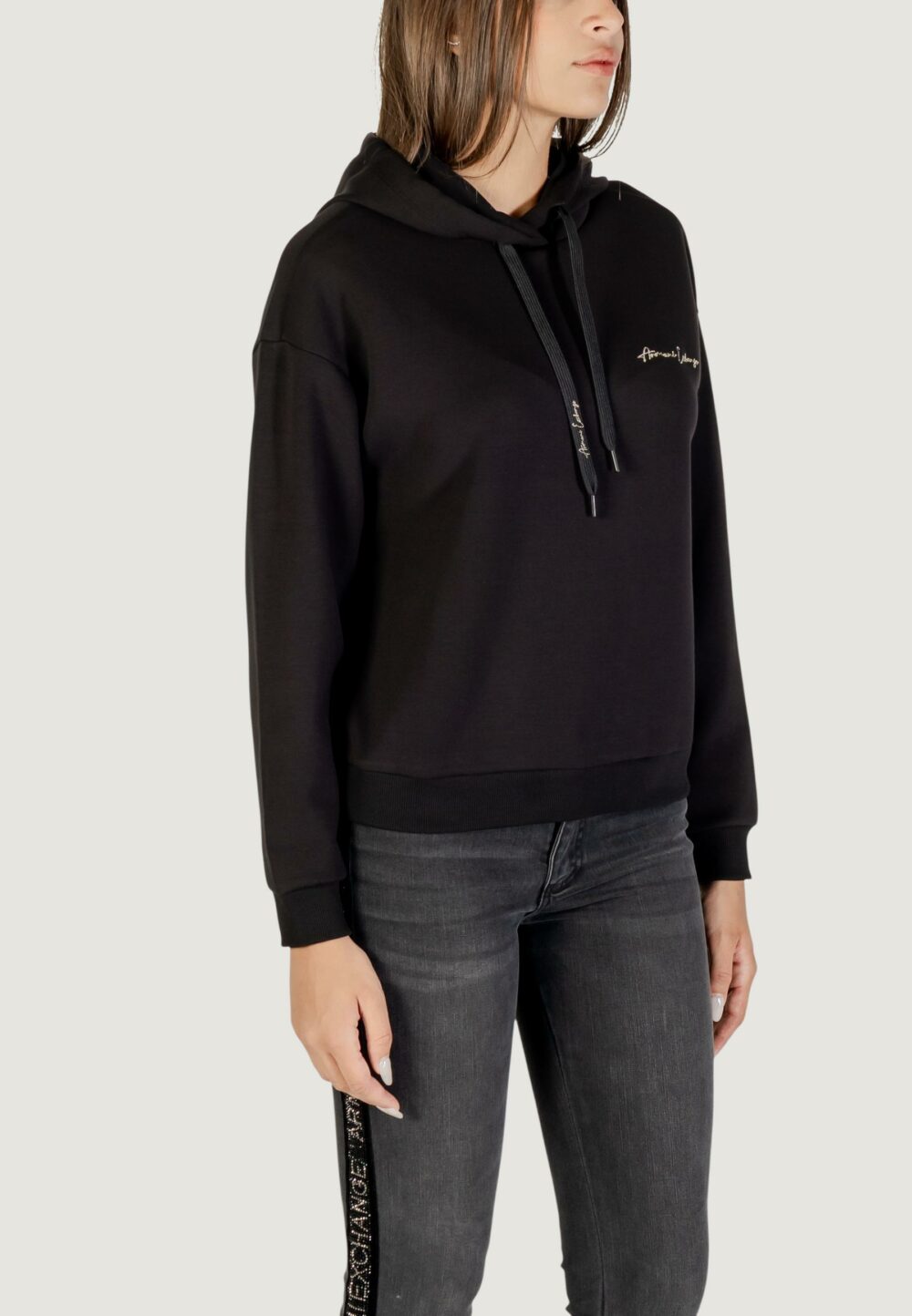Felpa con cappuccio Armani Exchange  Nero - Oro - Foto 4