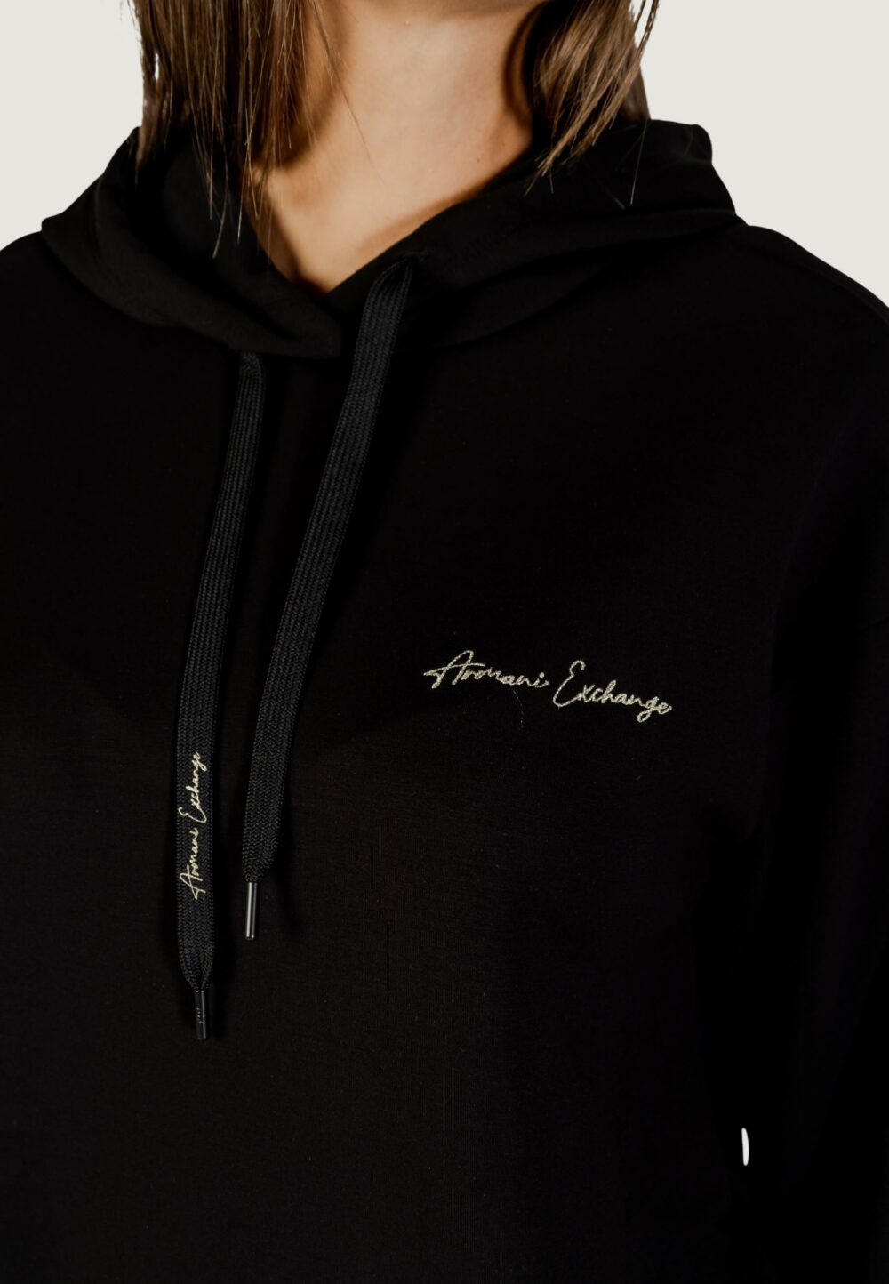 Felpa con cappuccio Armani Exchange  Nero - Oro - Foto 3