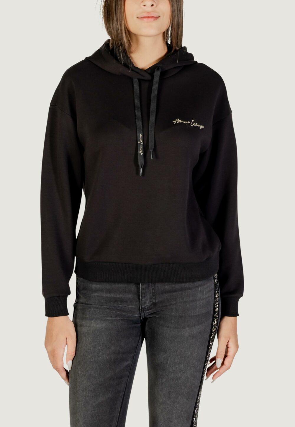 Felpa con cappuccio Armani Exchange  Nero - Oro - Foto 1