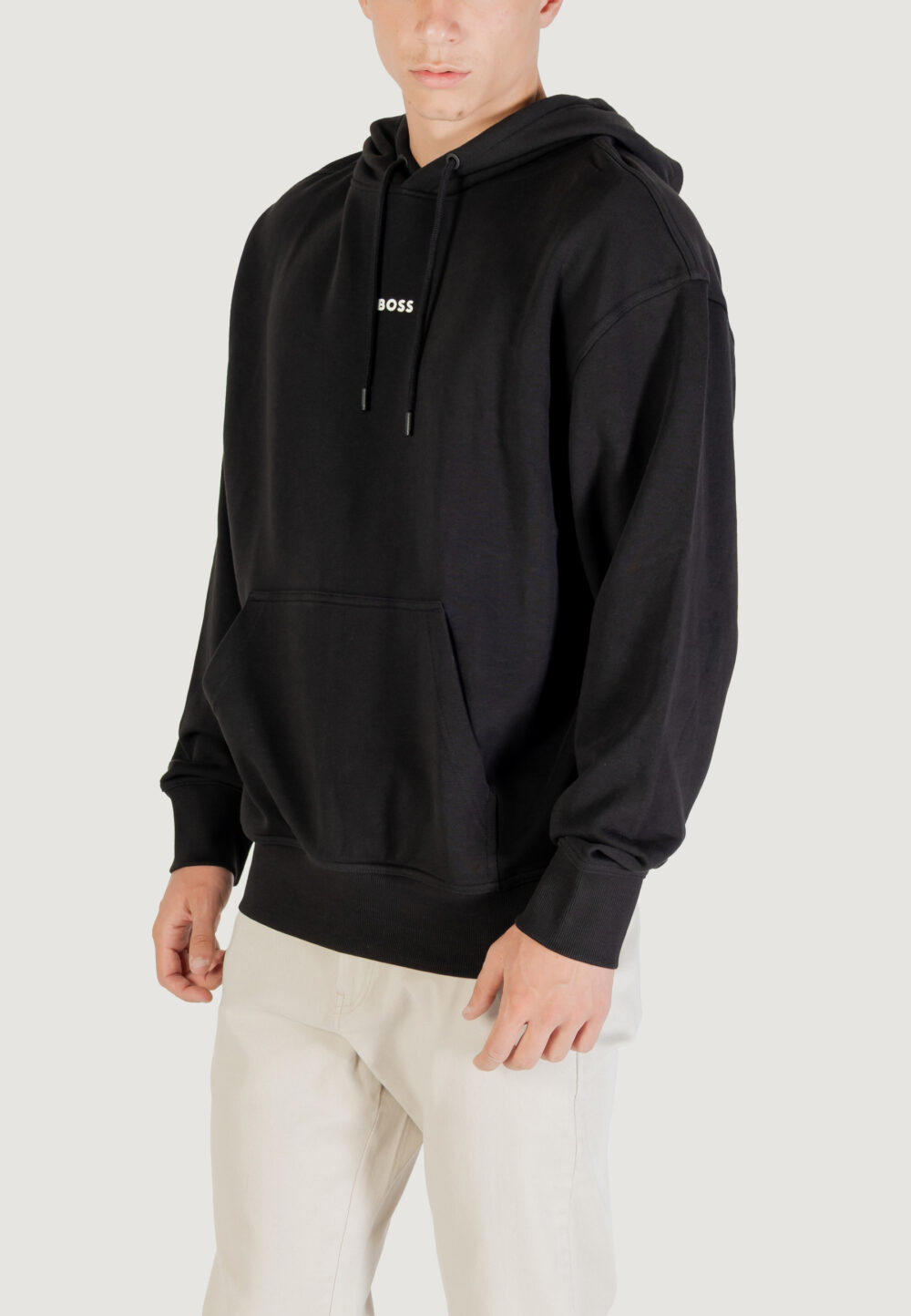 Felpa con cappuccio Boss WeSmallhood 10244192 01 Nero - Foto 4
