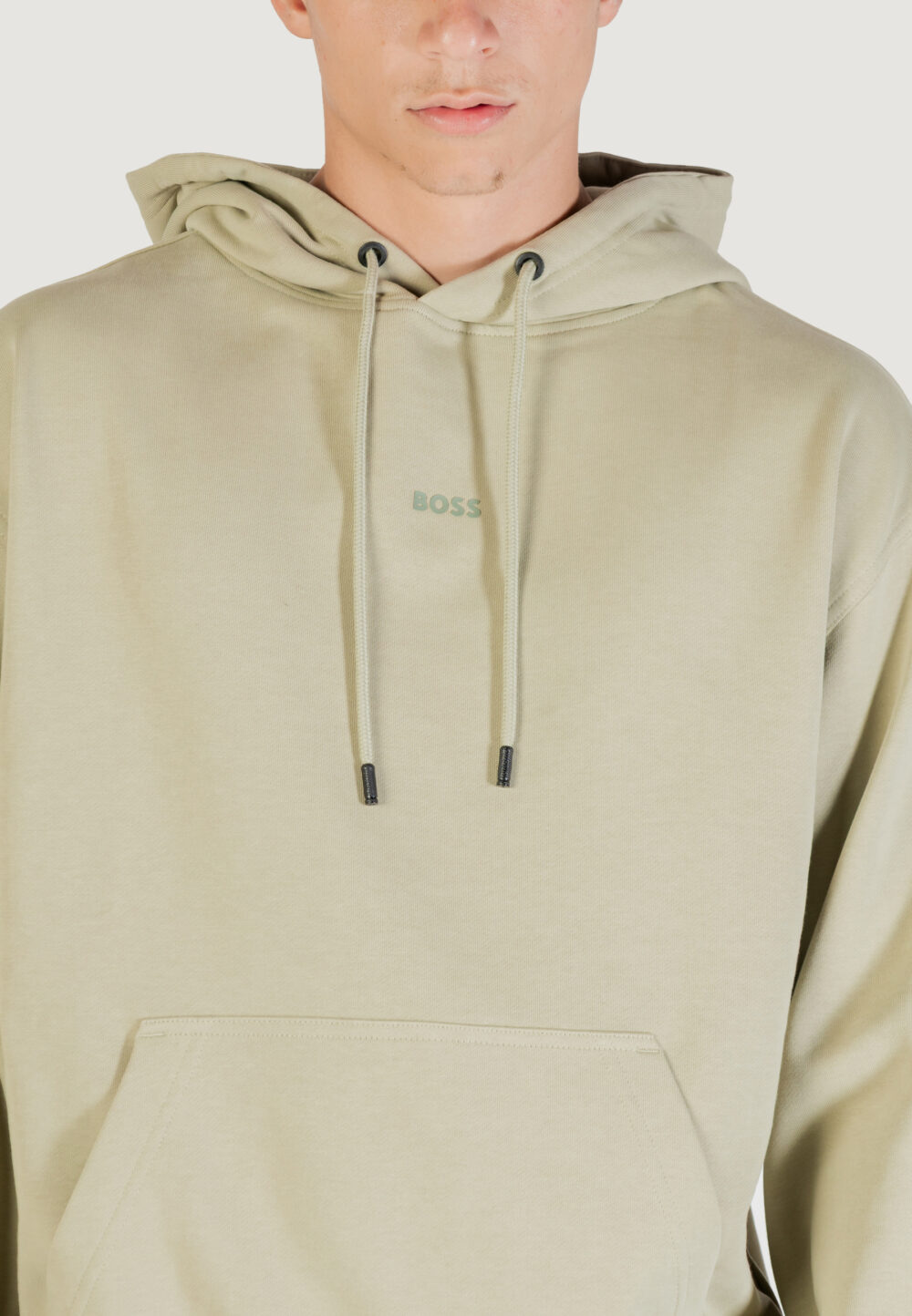 Felpa con cappuccio Boss WeSmallhood 10244192 01 VERDE SALVIA - Foto 2