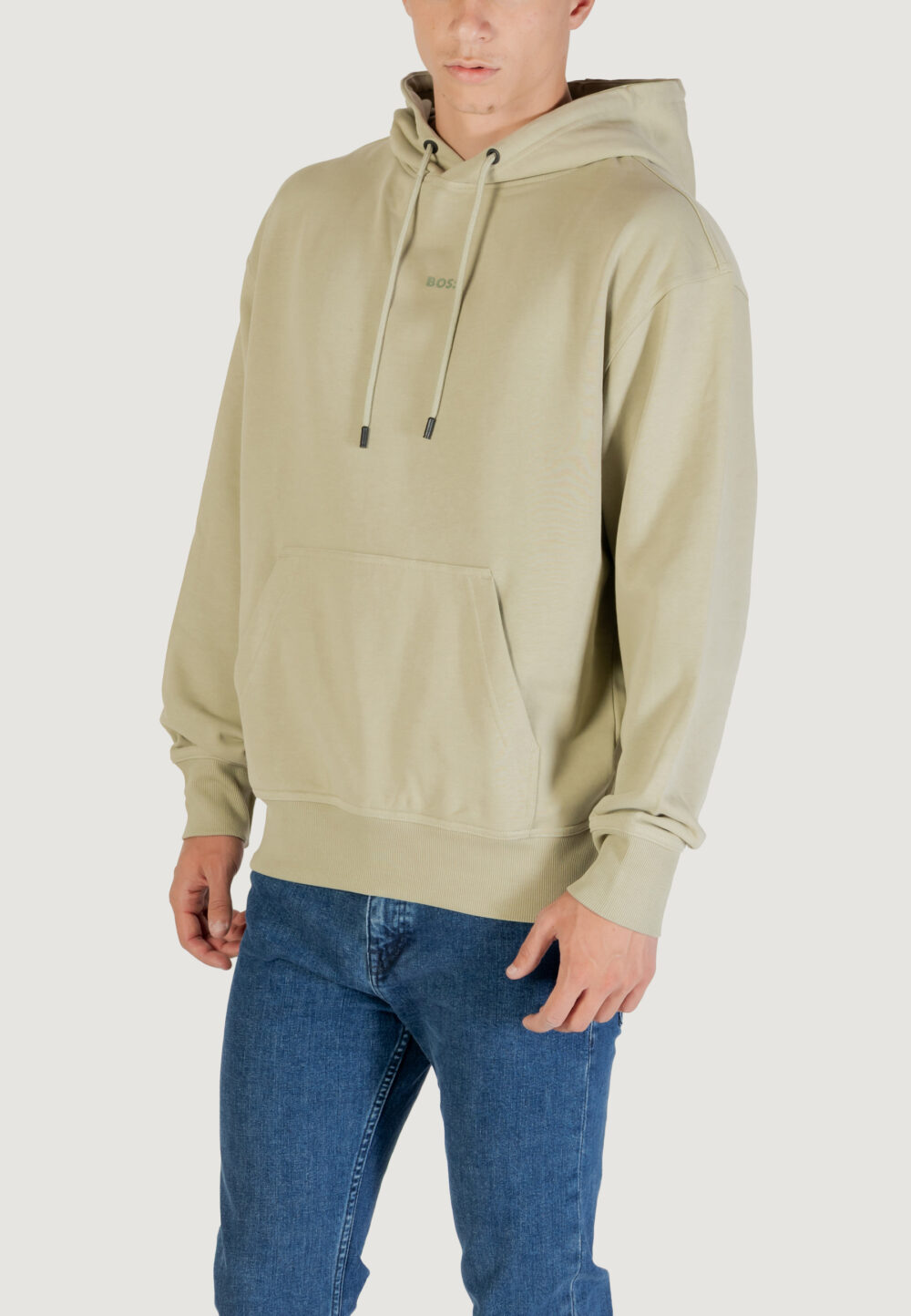 Felpa con cappuccio Boss WeSmallhood 10244192 01 VERDE SALVIA - Foto 4