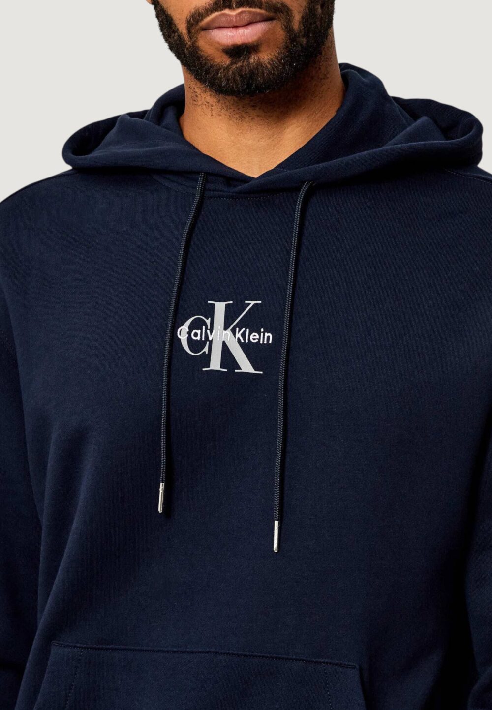 Felpa con cappuccio Calvin Klein Jeans LS EU 350TERRY MICRO MONOLOGO HO Blue scuro - Foto 2