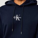 Felpa con cappuccio Calvin Klein Jeans LS EU 350TERRY MICRO MONOLOGO HO Blue scuro - Foto 2