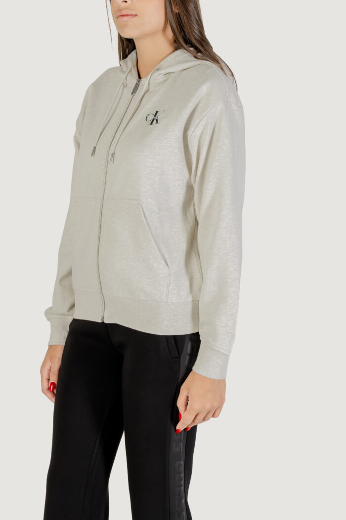 Felpa con cappuccio Calvin Klein MONOLOGO FRENCH TERR Grigio Chiaro