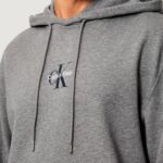Felpa con cappuccio Calvin Klein Jeans LS EU 350TERRY MICRO MONOLOGO HO Grigio Scuro - Foto 3
