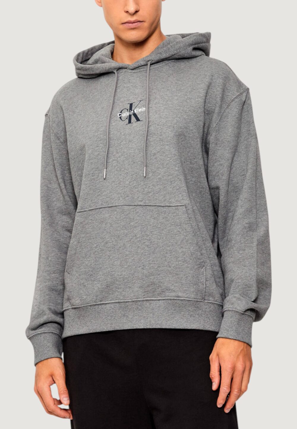 Felpa con cappuccio Calvin Klein Jeans LS EU 350TERRY MICRO MONOLOGO HO Grigio Scuro - Foto 1