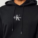 Felpa con cappuccio Calvin Klein Jeans LS EU 350TERRY MICRO MONOLOGO HO Nero - Foto 2
