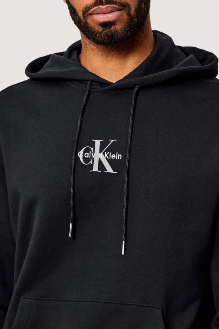 Felpa con cappuccio Calvin Klein LS EU 350TERRY MICRO MONOLOGO HO Nero – LV04RD243G