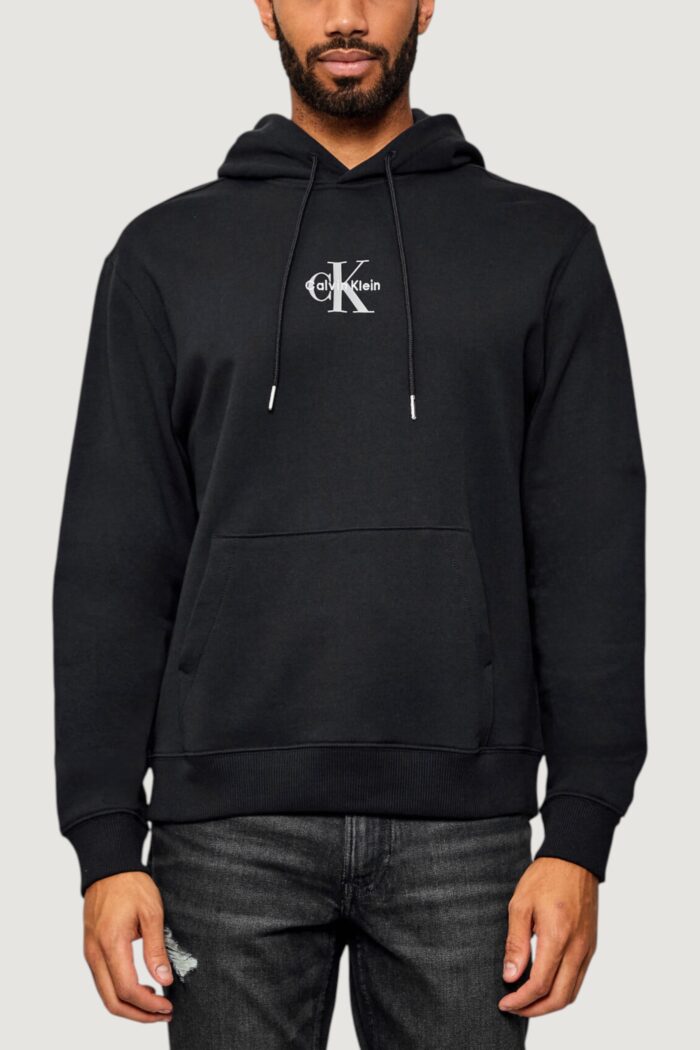 Felpa con cappuccio Calvin Klein LS EU 350TERRY MICRO MONOLOGO HO Nero – LV04RD243G