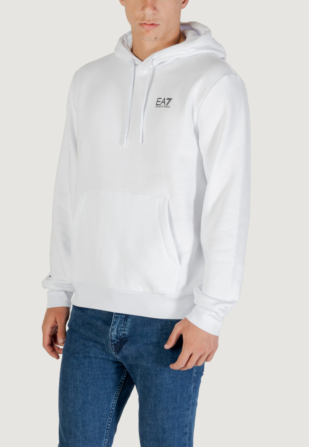 Felpa con cappuccio EA7  Bianco - Nero - Foto 4