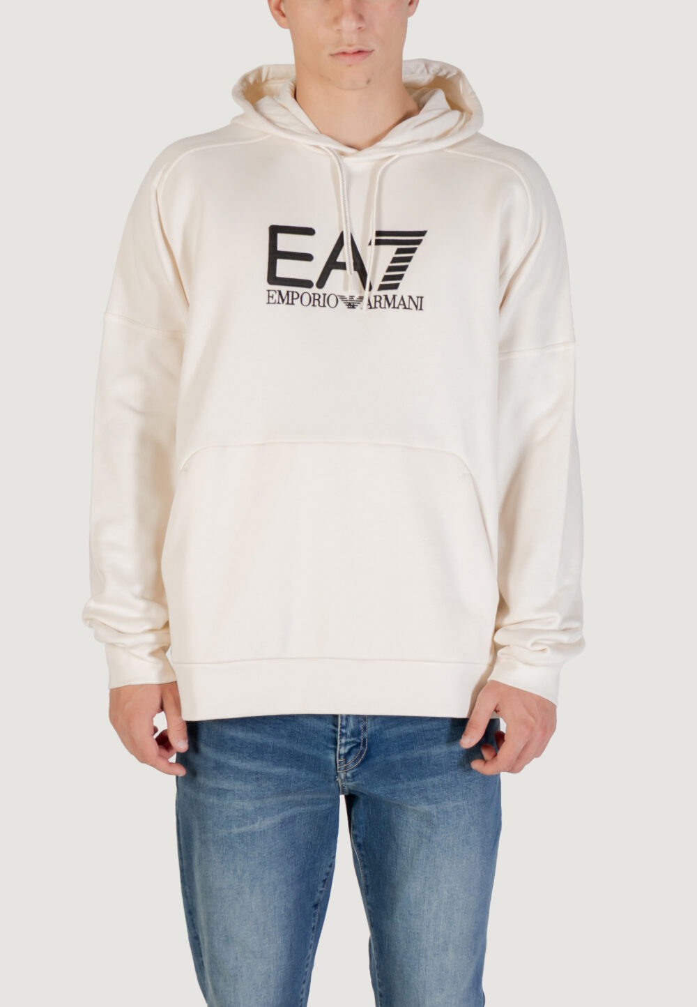 Felpa con cappuccio EA7  Bianco - Nero - Foto 3