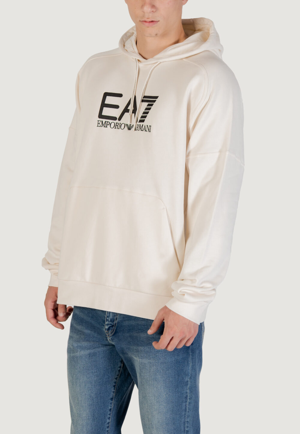 Felpa con cappuccio EA7  Bianco - Nero - Foto 4