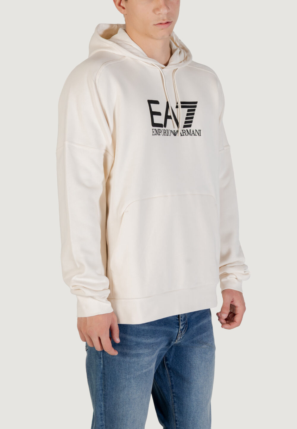 Felpa con cappuccio EA7  Bianco - Nero - Foto 5