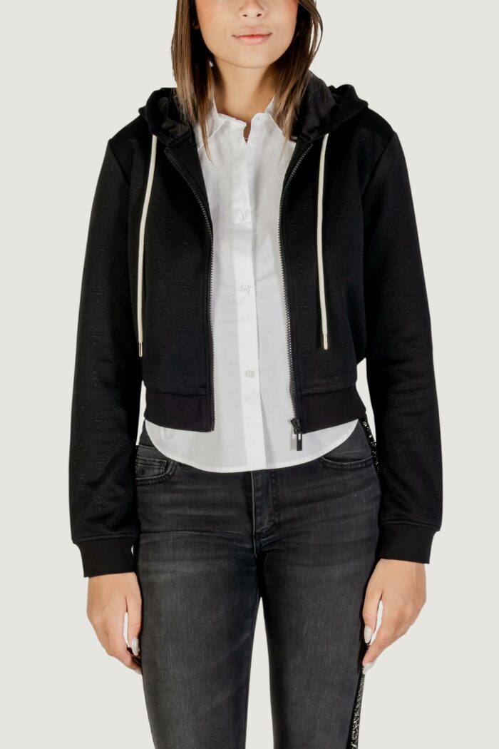 Felpa con cappuccio Guess Active 3D PEONY ZIPPER HOODIE JACKET Nero