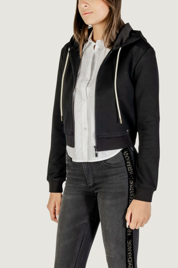 Felpa con cappuccio Guess Active 3D PEONY ZIPPER HOODIE JACKET Nero